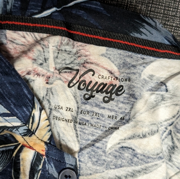 Hawaiian Short Sleeve XXL Blue Floral - Picture 3 of 3